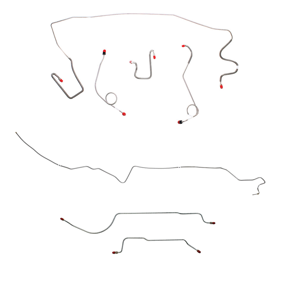 1967 MOPAR A-body w/ Standard Drum, 8-3/4'' Axle; Complete Brake Line Kit; Stainless - SSTubes