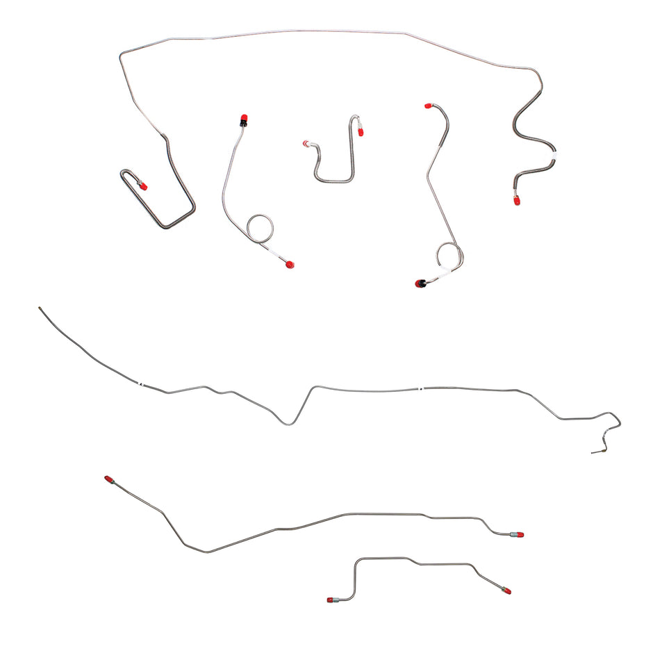 1967 MOPAR A-body w/ Standard Drum, Dana Axle; Complete Brake Line Kit; Steel - SSTubes