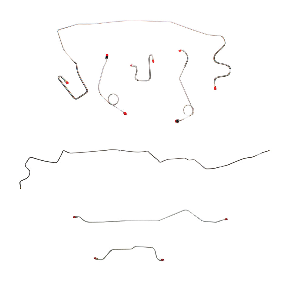 1967 MOPAR A-body w/ Standard Drum, 7-1/4'' or 8-1/4'' Axle, 108'' Wheel Base; Complete Brake Line Kit; Steel - SSTubes