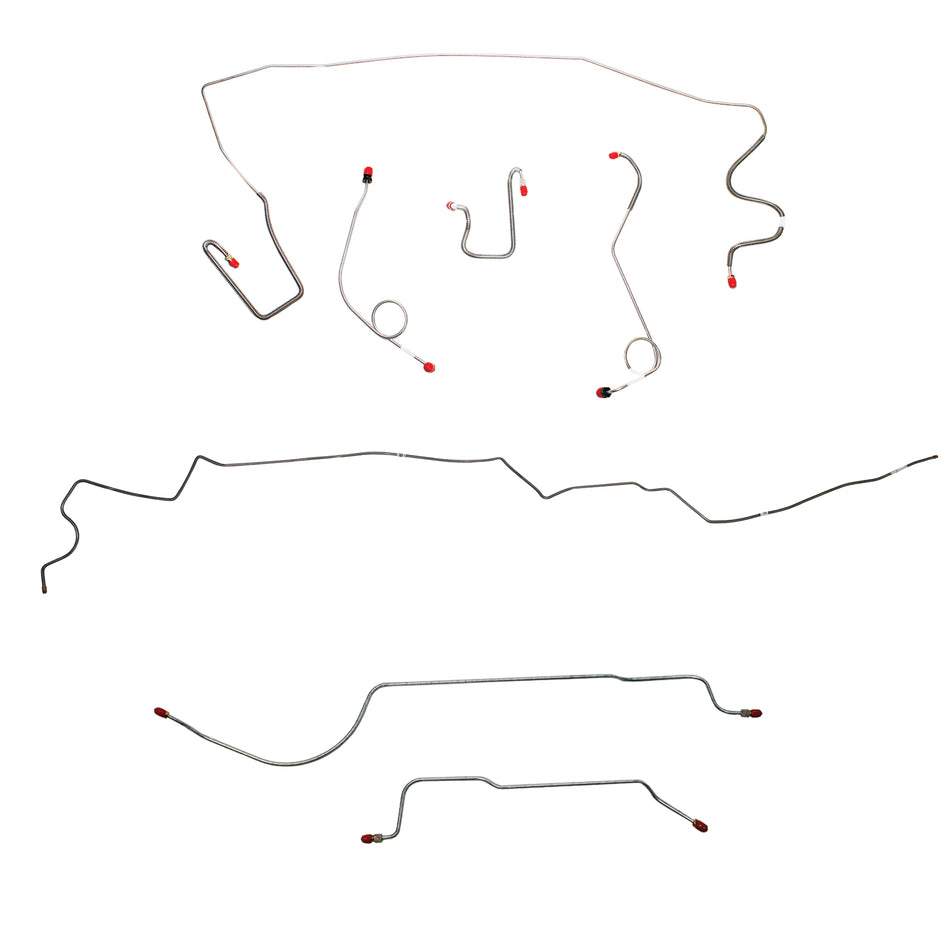 1967 MOPAR A-body w/ Standard Drum, 8-3/4'' Axle, 108'' Wheel Base; Complete Brake Line Kit; Steel - SSTubes