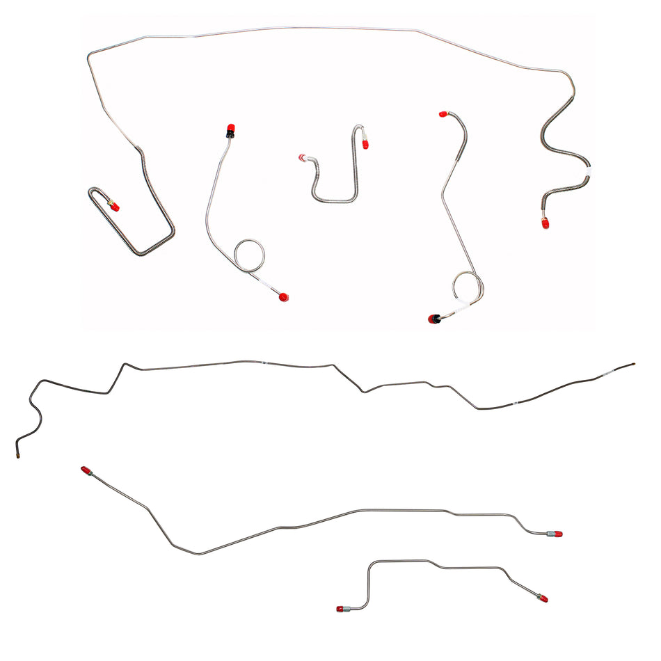 1967 MOPAR A-body w/ Standard Drum, Dana Axle, 108'' Wheel Base; Complete Brake Line Kit; Stainless - SSTubes