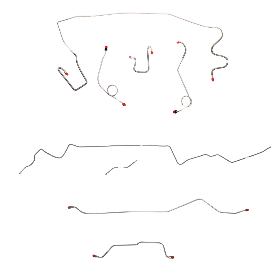 1967 MOPAR A-body w/ Standard Disc, 7-1/4'' or 8-1/4'' Axle; Complete Brake Line Kit; Stainless - SSTubes