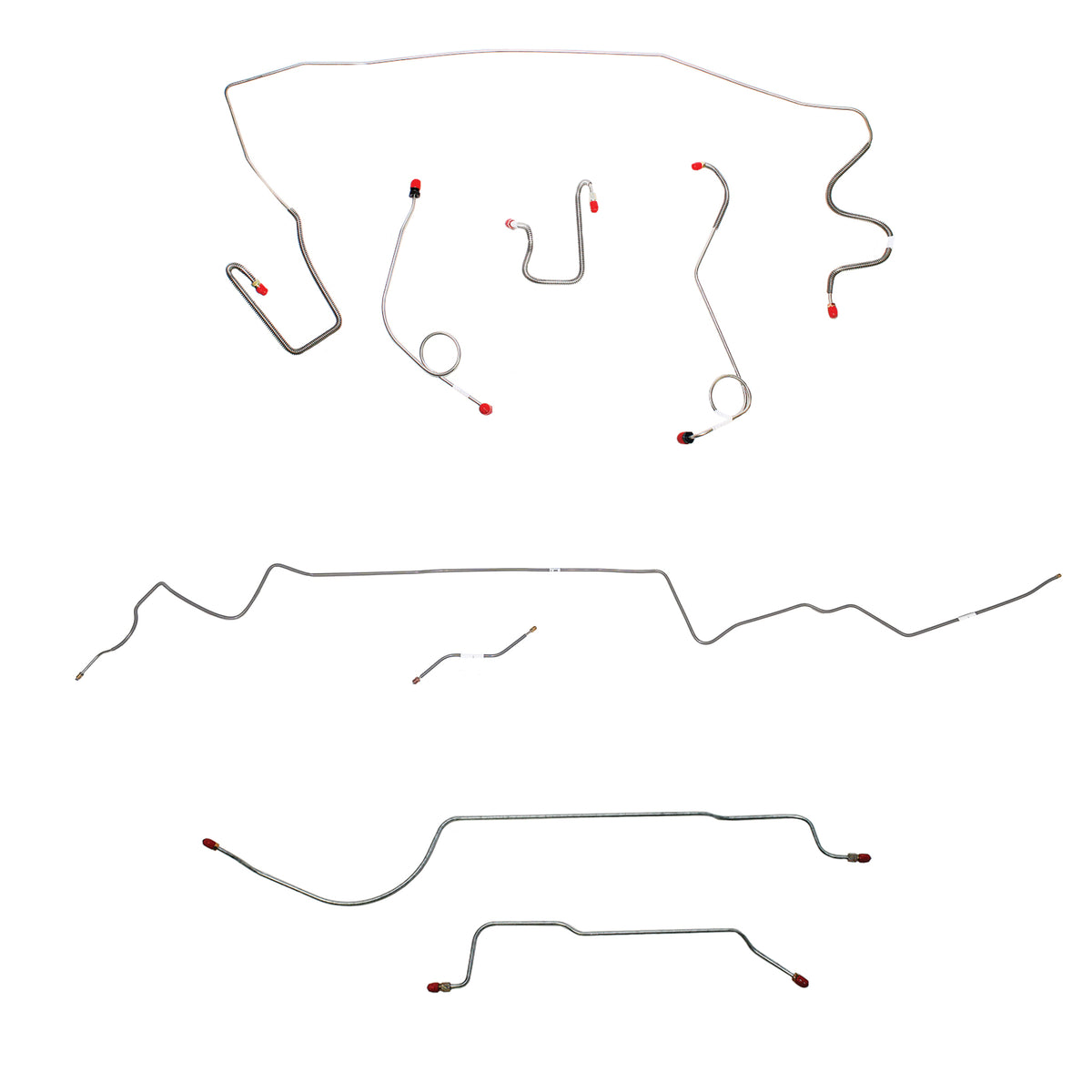 1967 MOPAR A-body w/ Standard Disc, 8-3/4'' Axle; Complete Brake Line Kit; Steel - SSTubes