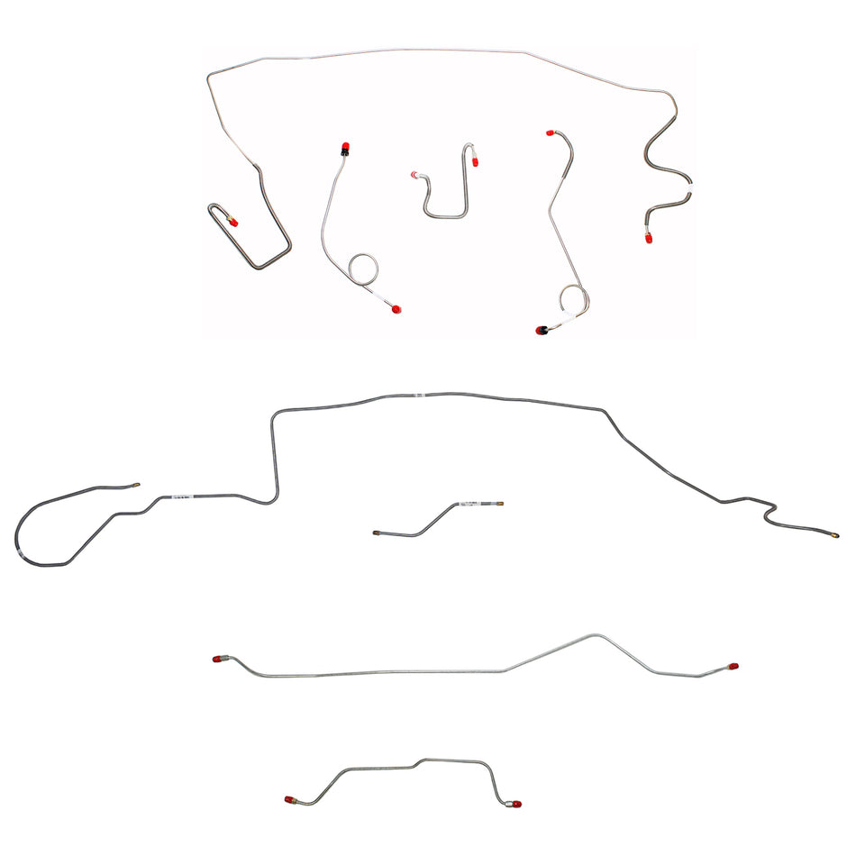 1967 MOPAR A-body w/ Standard Disc, 7-1/4'' or 8-1/4'' Axle, 108'' Wheel Base; Complete Brake Line Kit; Steel - SSTubes