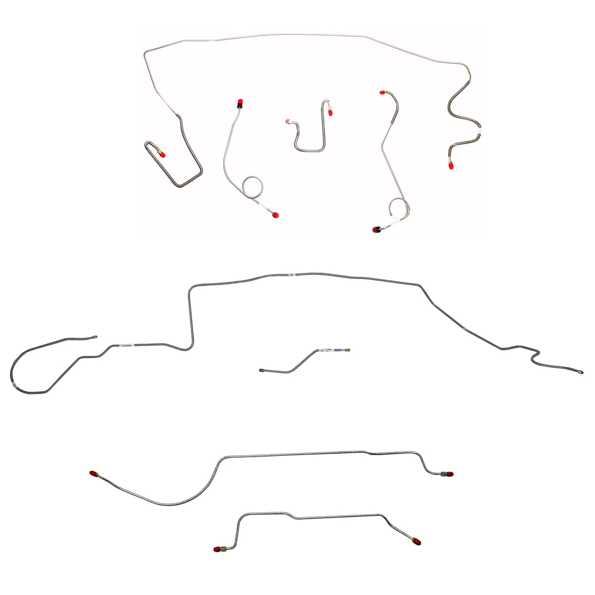 1967 MOPAR A-body w/ Standard Disc, 8-3/4'' Axle, 108'' Wheel Base; Complete Brake Line Kit; Stainless - SSTubes