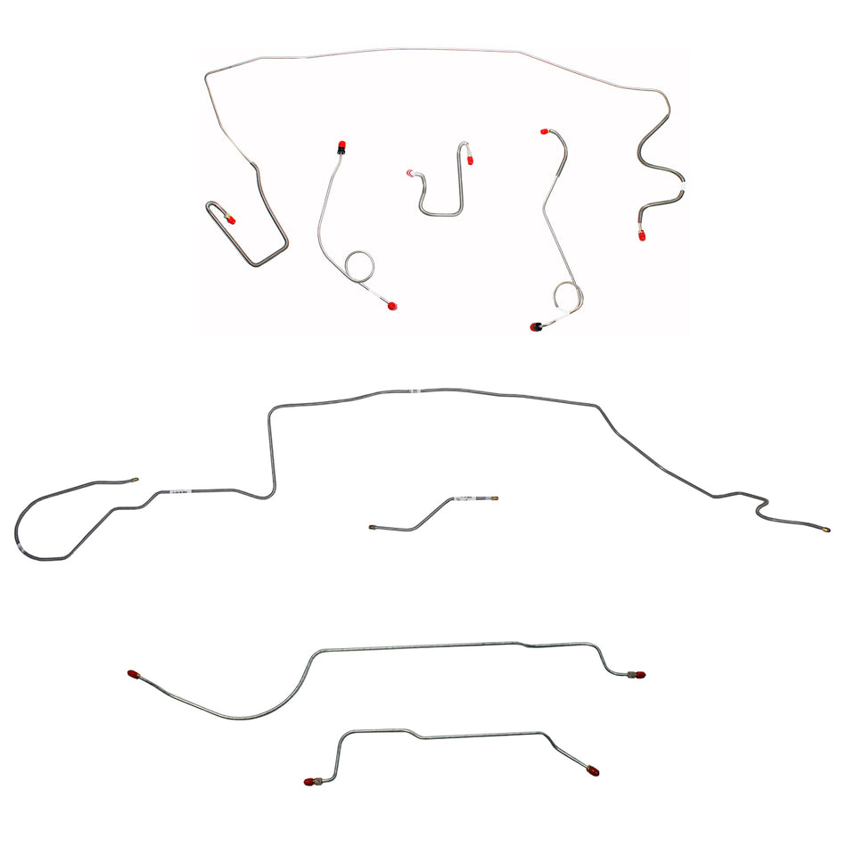 1967 MOPAR A-body w/ Standard Disc, 8-3/4'' Axle, 108'' Wheel Base; Complete Brake Line Kit; Stainless - SSTubes