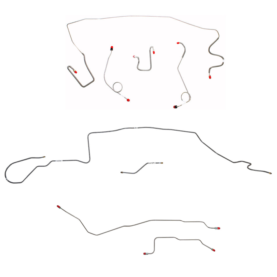 1967 MOPAR A-body w/ Standard Disc, Dana Axle, 108'' Wheel Base; Complete Brake Line Kit; Stainless - SSTubes