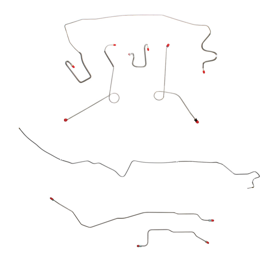 1967 MOPAR A-body w/ Power Drum, Dana Axle; Complete Brake Line Kit; Steel - SSTubes