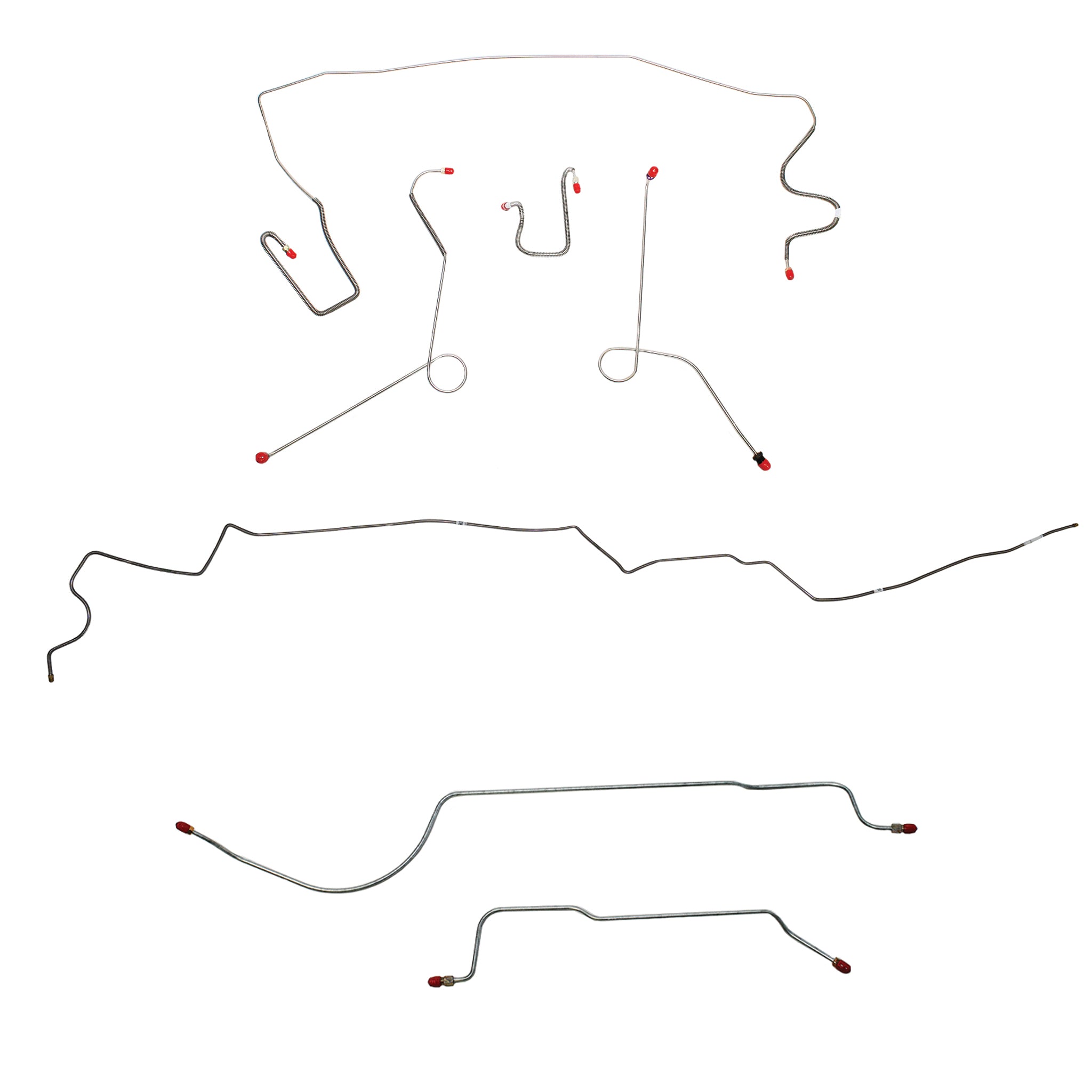 1967 MOPAR A-body w/ Power Drum, 8-3/4'' Axle, 108'' Wheel Base; Complete Brake Line Kit; Steel - SSTubes