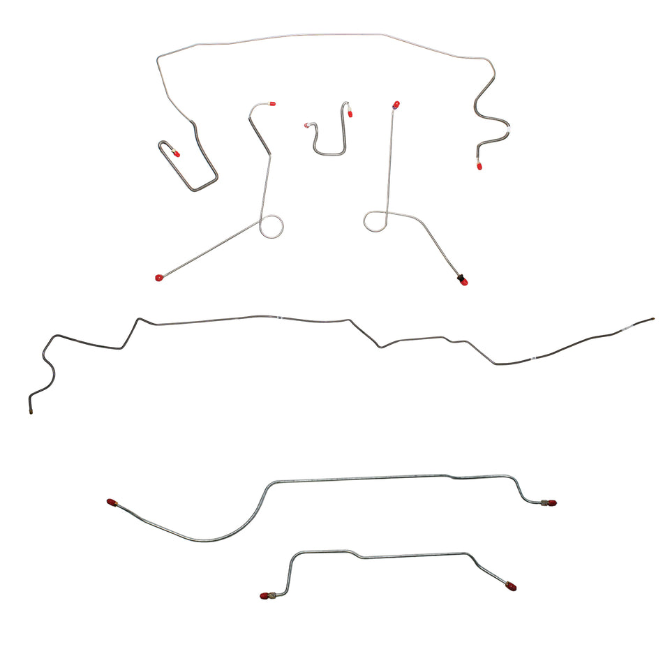 1967 MOPAR A-body w/ Power Drum, 8-3/4'' Axle, 108'' Wheel Base; Complete Brake Line Kit; Steel - SSTubes