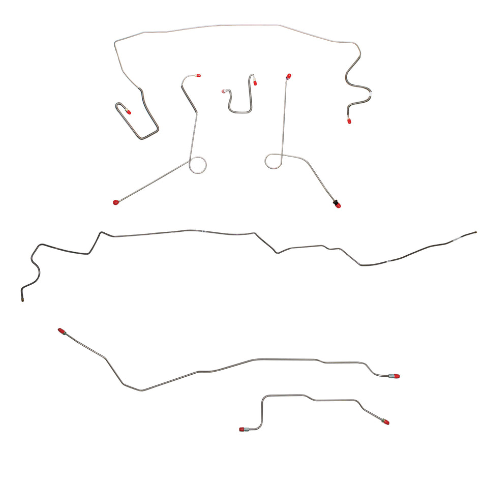 1967 MOPAR A-body w/ Power Drum, Dana Axle, 108'' Wheel Base; Complete Brake Line Kit; Steel - SSTubes