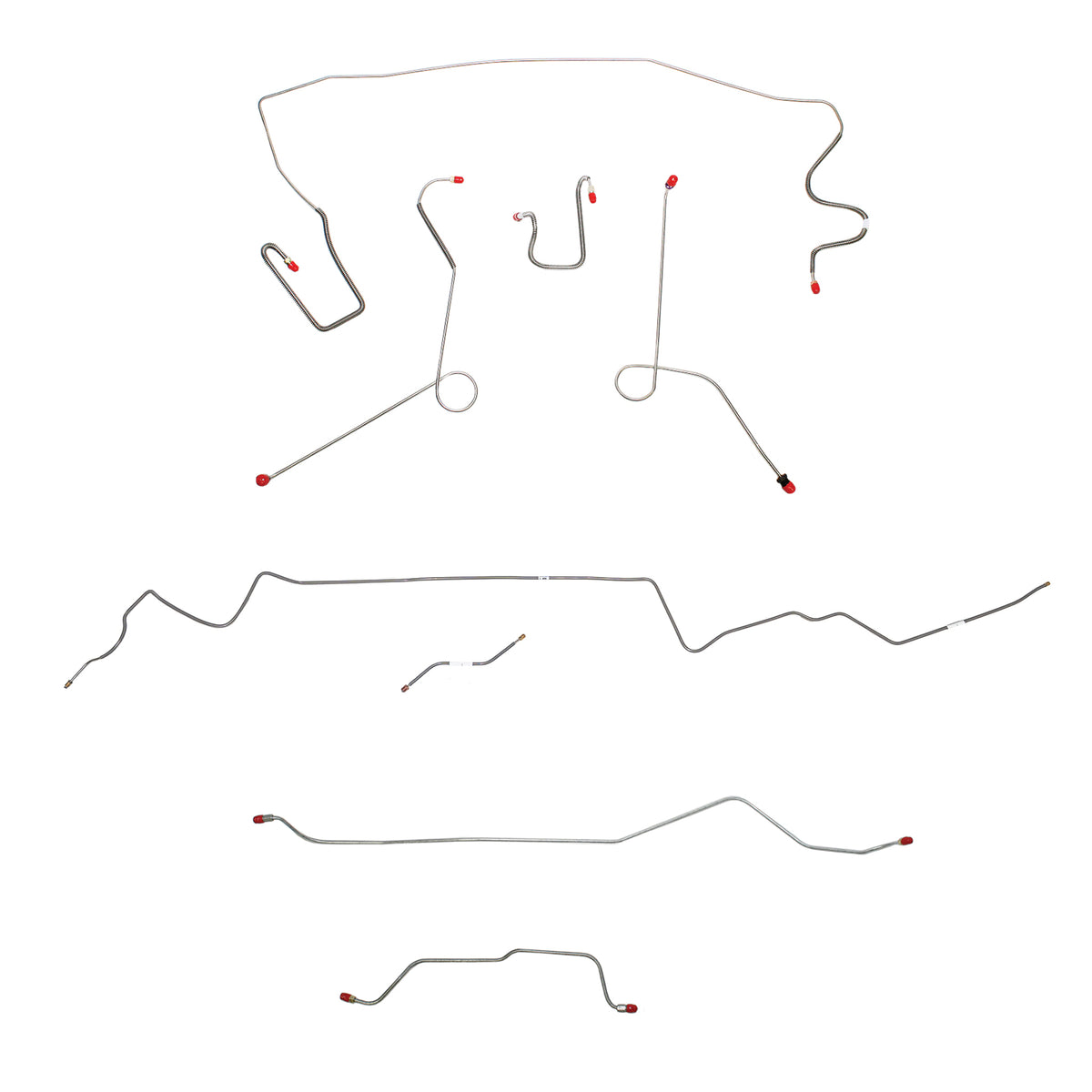 1967 MOPAR A-body w/ Power Disc, 7-1/4'' or 8-1/4'' Axle; Complete Brake Line Kit; Steel - SSTubes