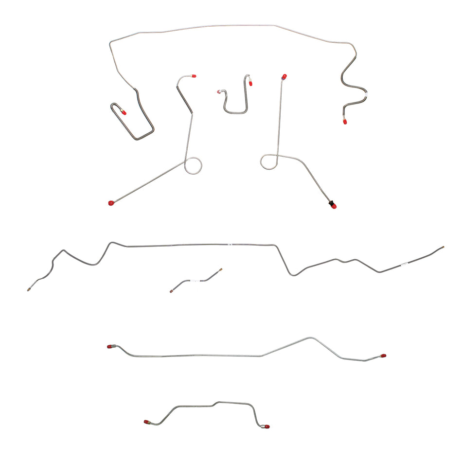 1967 MOPAR A-body w/ Power Disc, 7-1/4'' or 8-1/4'' Axle; Complete Brake Line Kit; Stainless - SSTubes