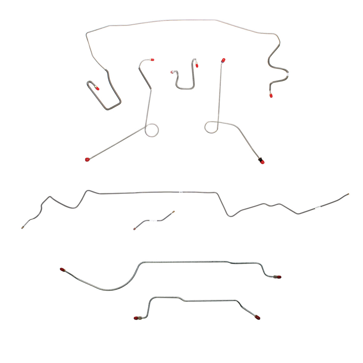 1967 MOPAR A-body w/ Power Disc, 8-3/4'' Axle; Complete Brake Line Kit; Steel - SSTubes