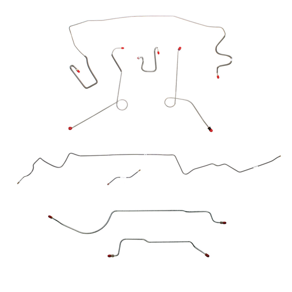 1967 MOPAR A-body w/ Power Disc, 8-3/4'' Axle; Complete Brake Line Kit; Stainless - SSTubes