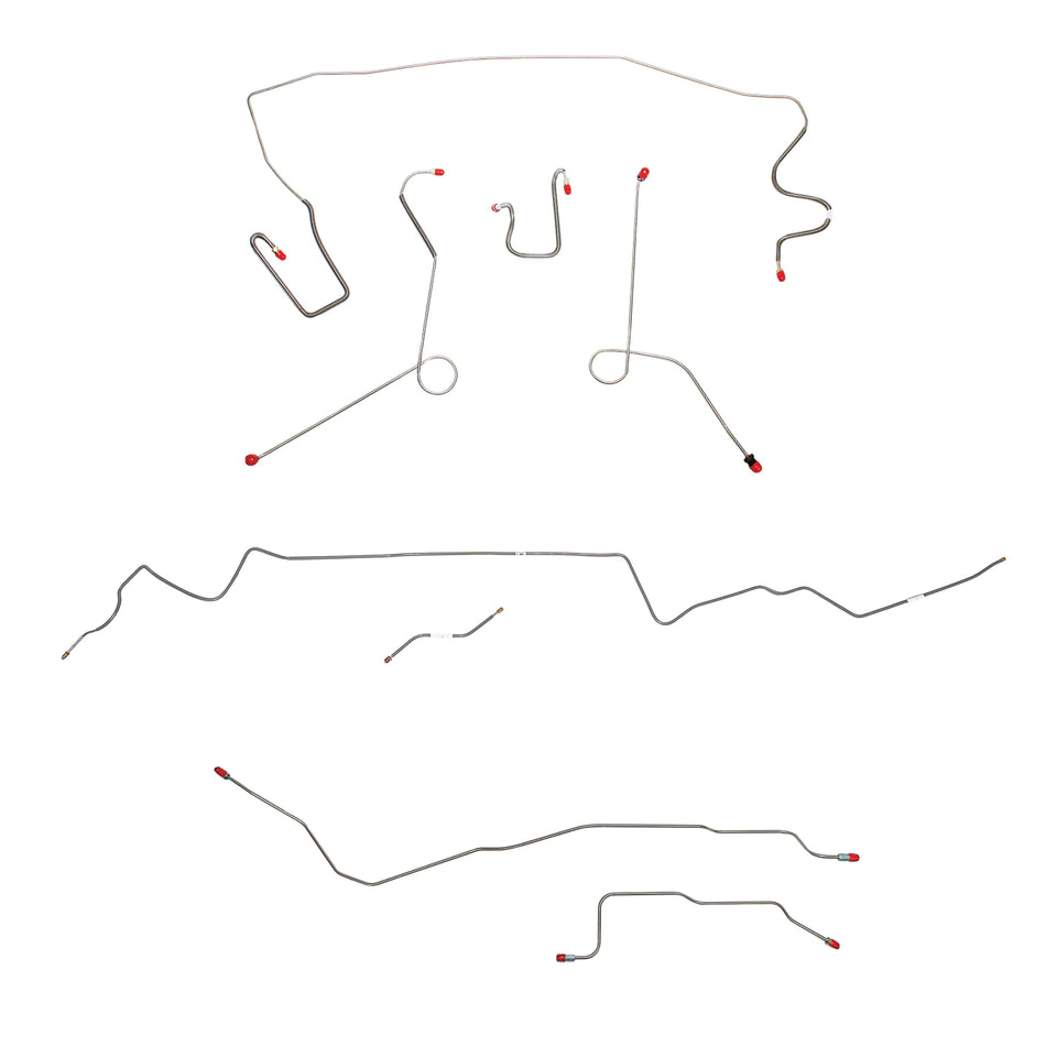 1967 MOPAR A-body w/ Power Disc, Dana Axle; Complete Brake Line Kit; Stainless - SSTubes