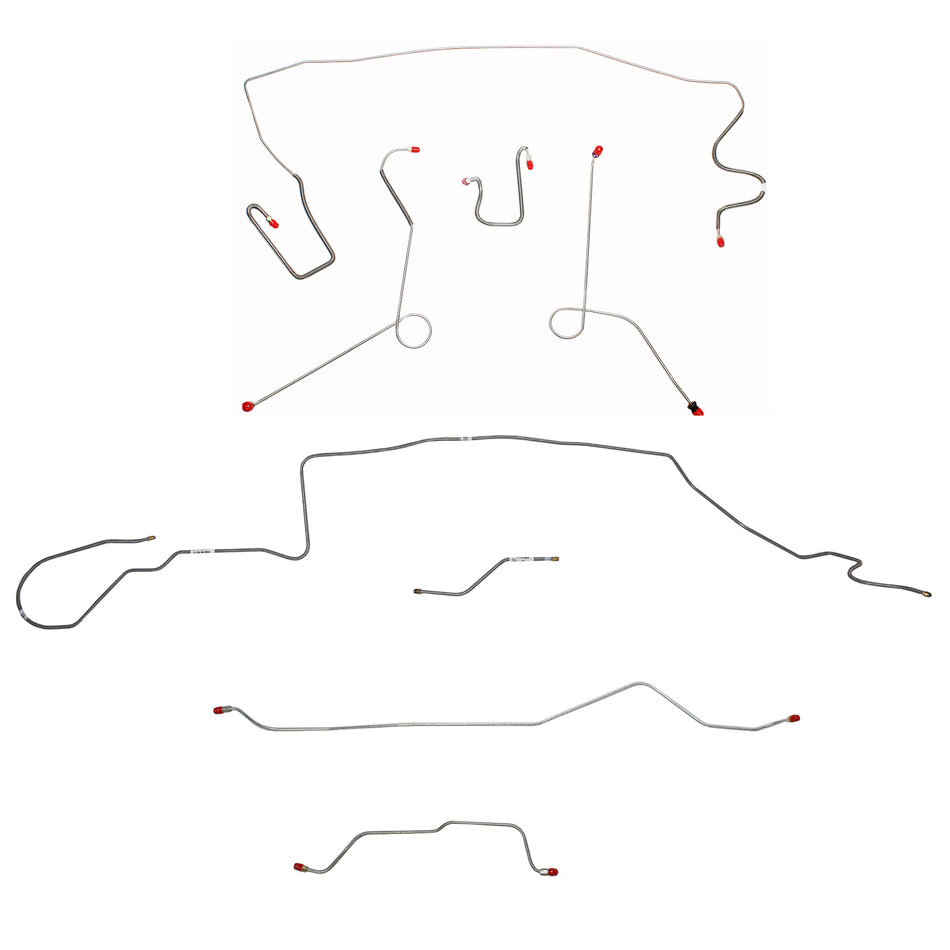 1967 MOPAR A-body w/ Power Disc, 7-1/4'' or 8-1/4'' Axle, 108'' Wheel Base; Complete Brake Line Kit; Stainless - SSTubes