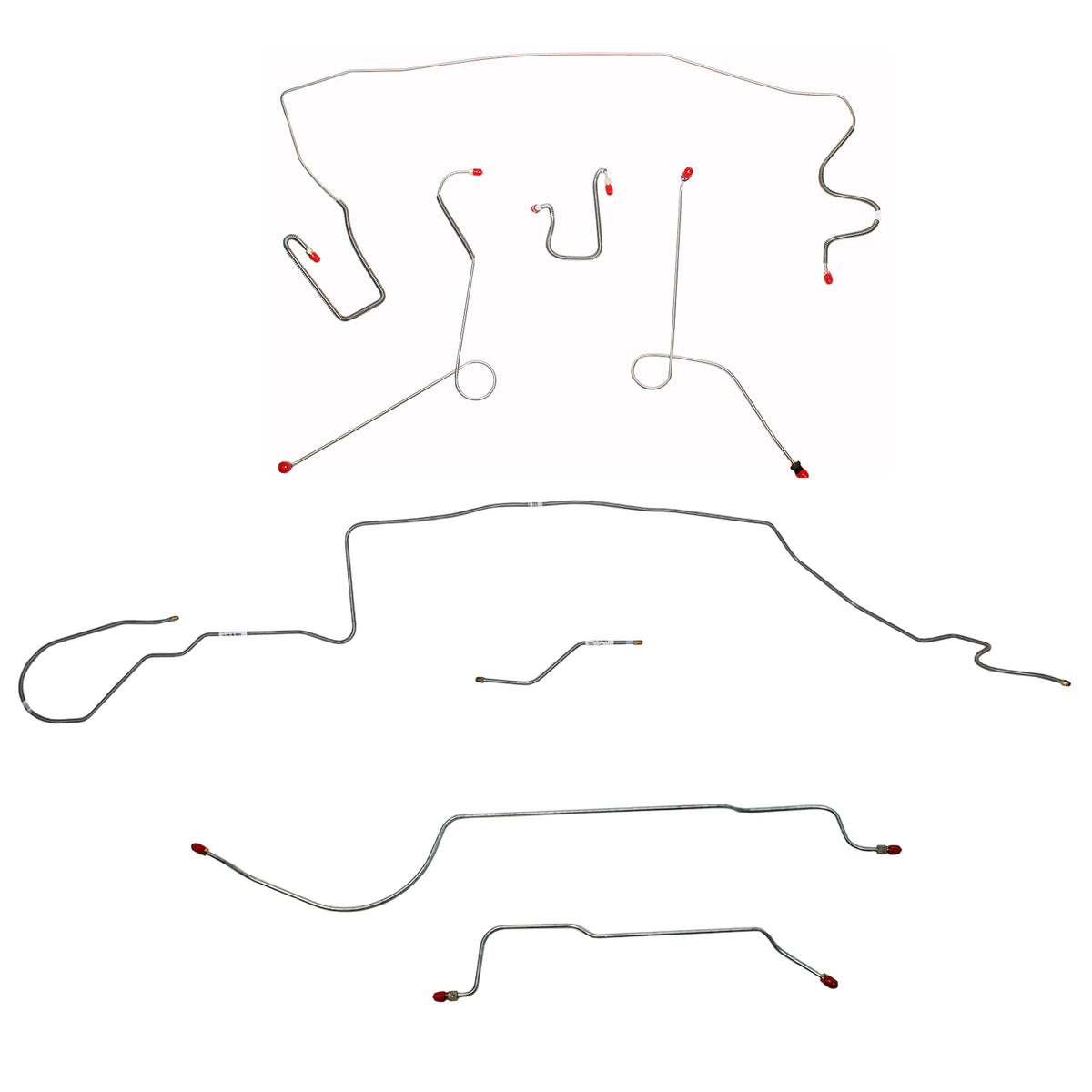 1967 MOPAR A-body w/ Power Disc, 8-3/4'' Axle, 108'' Wheel Base; Complete Brake Line Kit; Steel - SSTubes