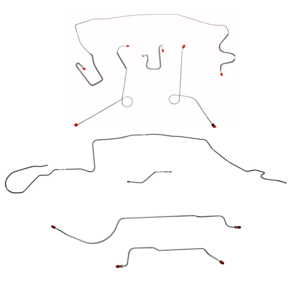 1967 MOPAR A-body w/ Power Disc, 8-3/4'' Axle, 108'' Wheel Base; Complete Brake Line Kit; Stainless - SSTubes