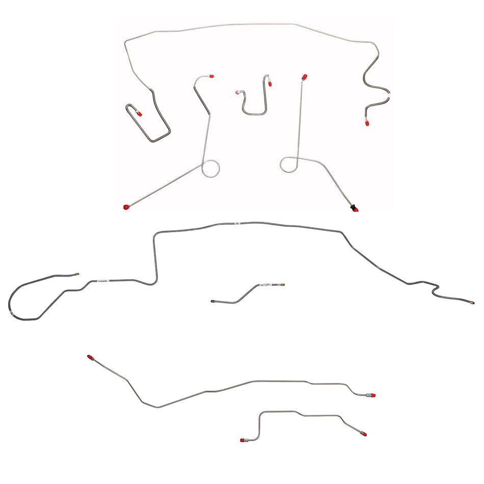 1967 MOPAR A-body w/ Power Disc, Dana Axle, 108'' Wheel Base; Complete Brake Line Kit; Steel - SSTubes