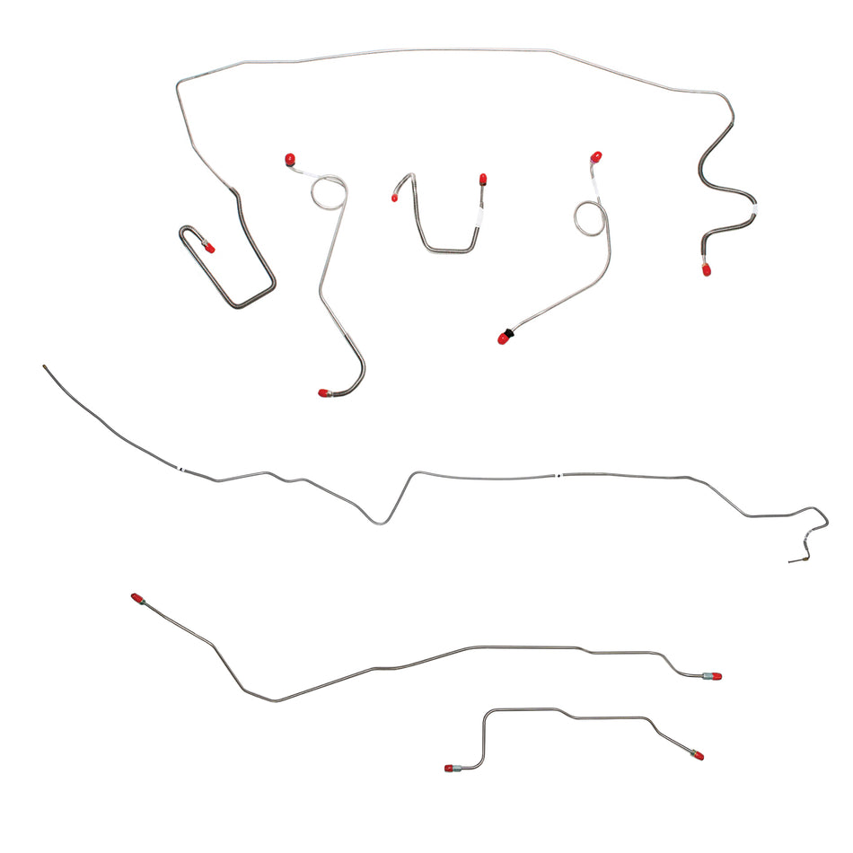 1968-69 MOPAR A-body w/ Standard Drum, Dana Axle; Complete Brake Line Kit; Steel - SSTubes