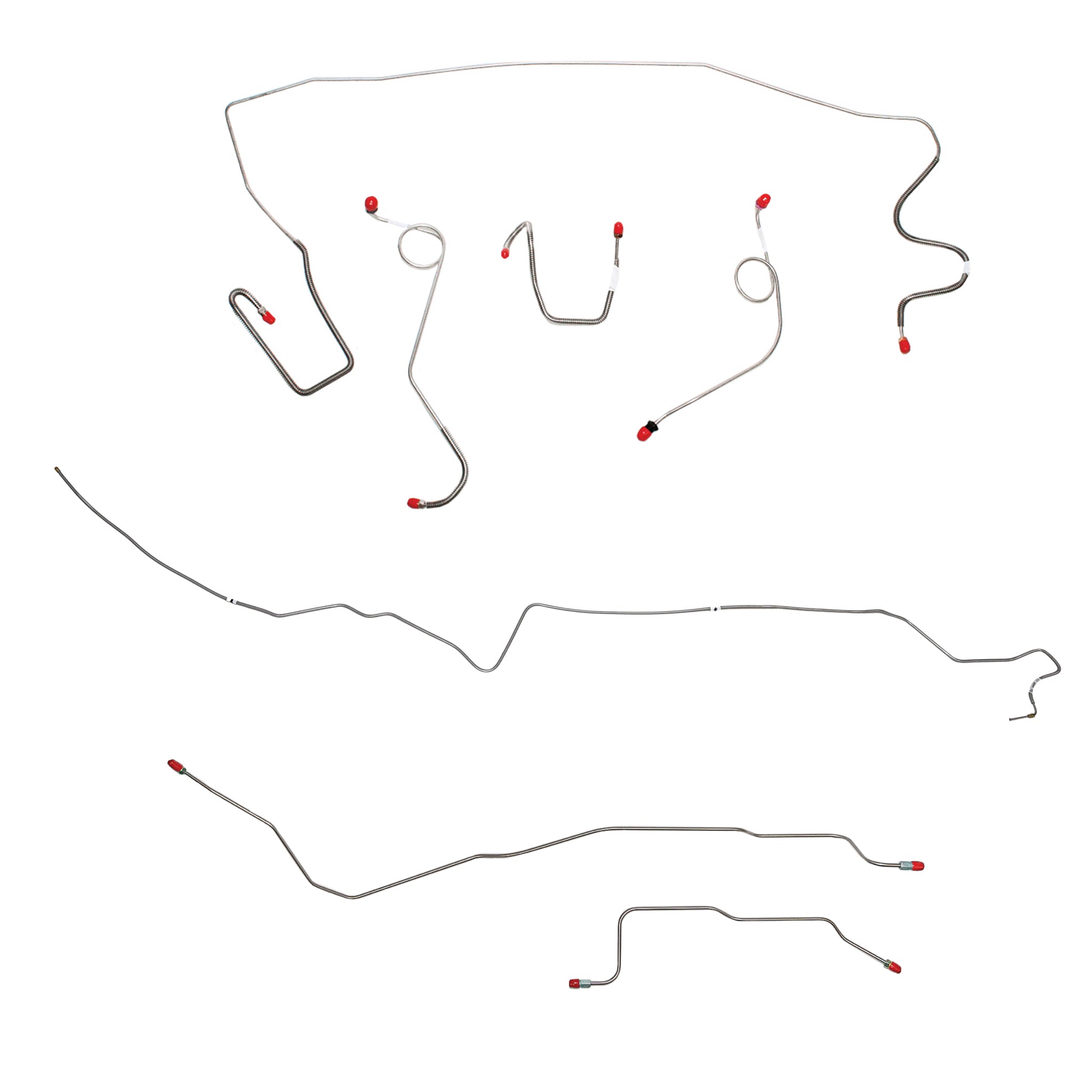 1968-69 MOPAR A-body w/ Standard Drum, Dana Axle; Complete Brake Line Kit; Stainless - SSTubes