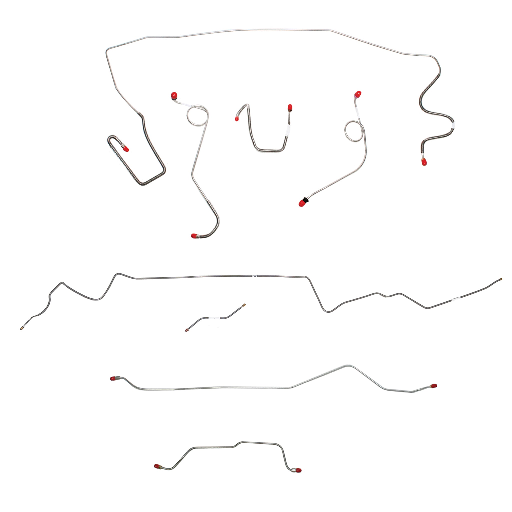 1968-69 MOPAR A-body w/ Standard Disc, 7-1/4'' or 8-1/4'' Axle; Complete Brake Line Kit; Steel - SSTubes