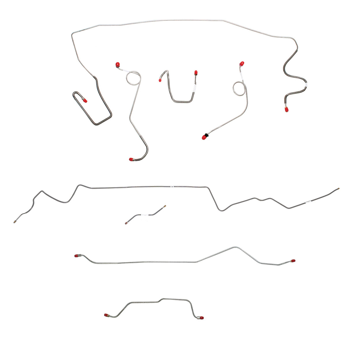 1968-69 MOPAR A-body w/ Standard Disc, 7-1/4'' or 8-1/4'' Axle; Complete Brake Line Kit; Steel - SSTubes