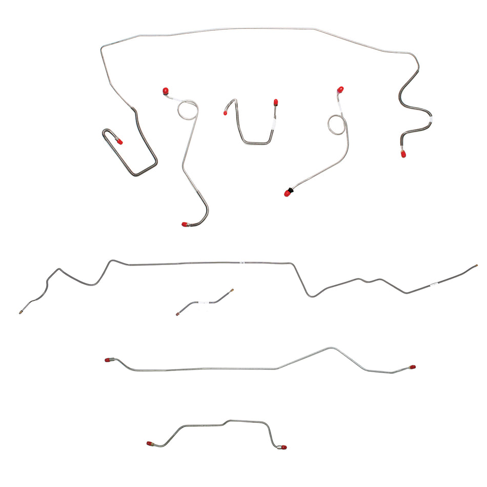 1968-69 MOPAR A-body w/ Standard Disc, 7-1/4'' or 8-1/4'' Axle; Complete Brake Line Kit; Stainless - SSTubes