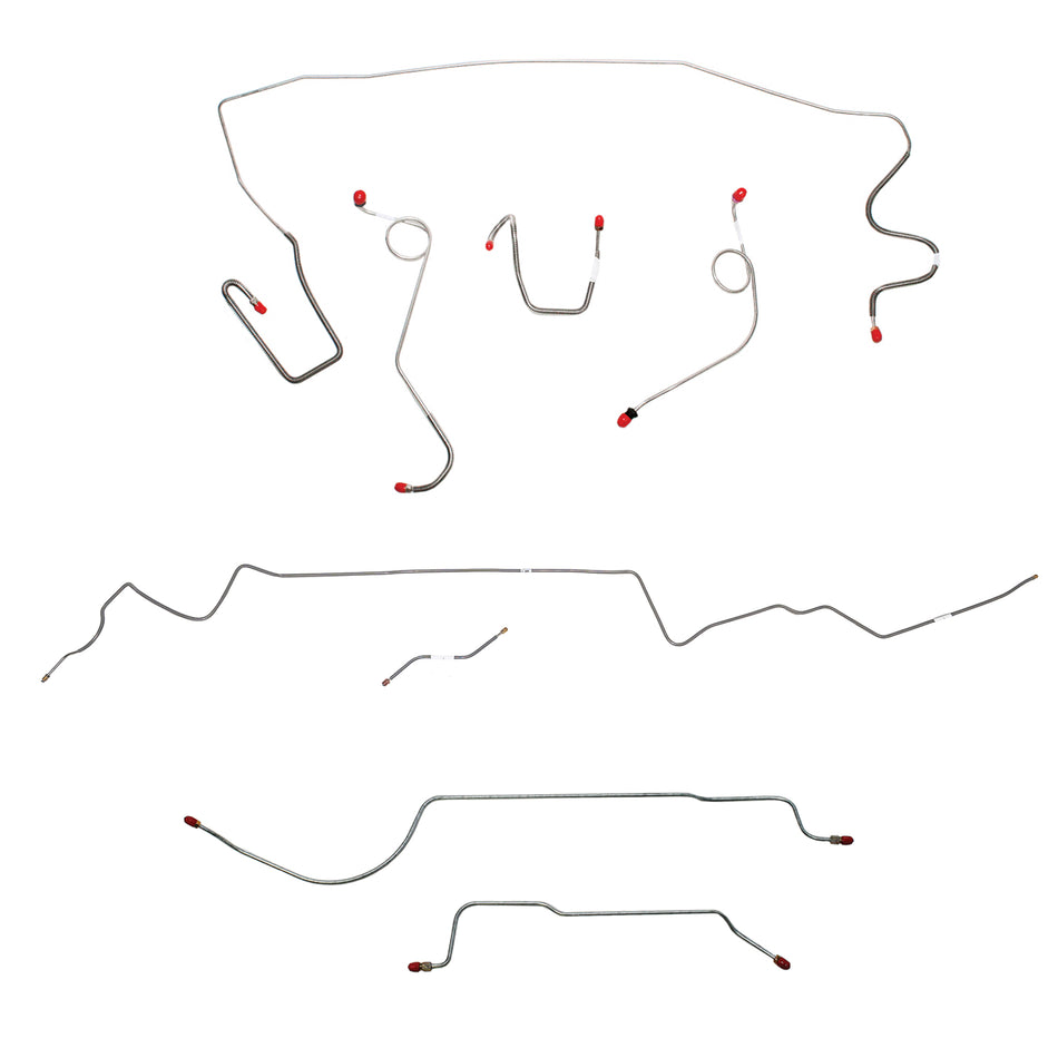 1968-69 MOPAR A-body w/ Standard Disc, 8-3/4'' Axle; Complete Brake Line Kit; Steel - SSTubes