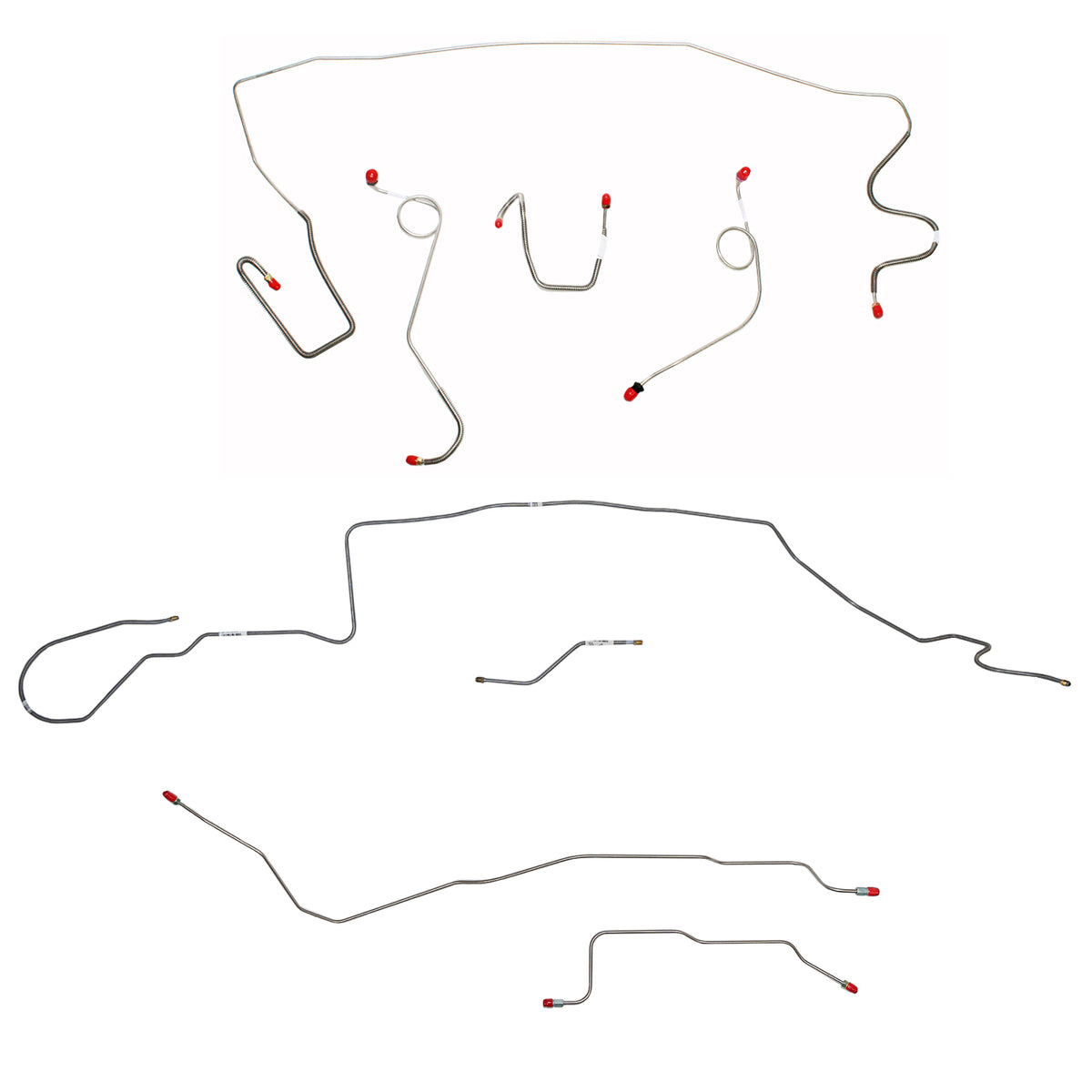 1968-69 MOPAR A-body w/ Standard Disc, Dana Axle, 108'' Wheel Base; Complete Brake Line Kit; Steel - SSTubes