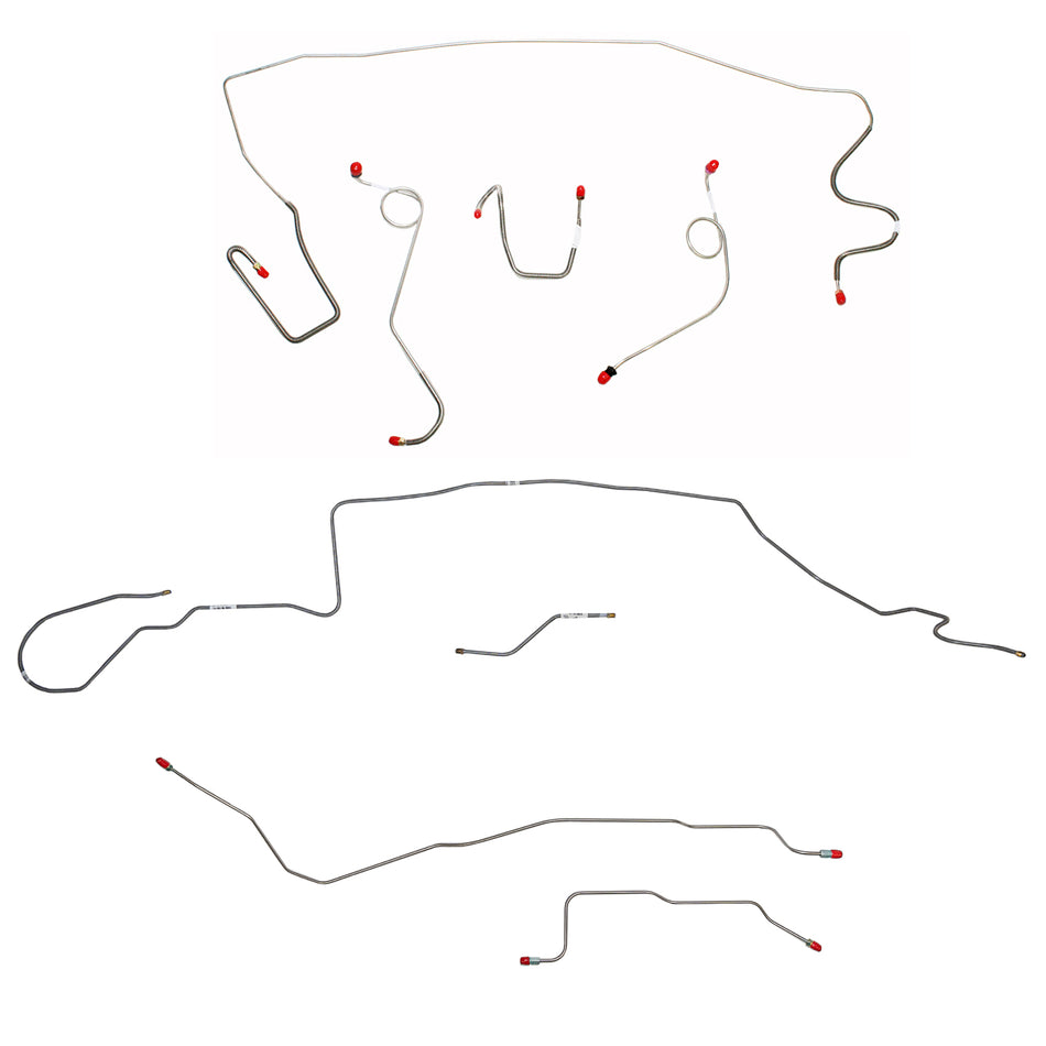 1968-69 MOPAR A-body w/ Standard Disc, Dana Axle, 108'' Wheel Base; Complete Brake Line Kit; Stainless - SSTubes