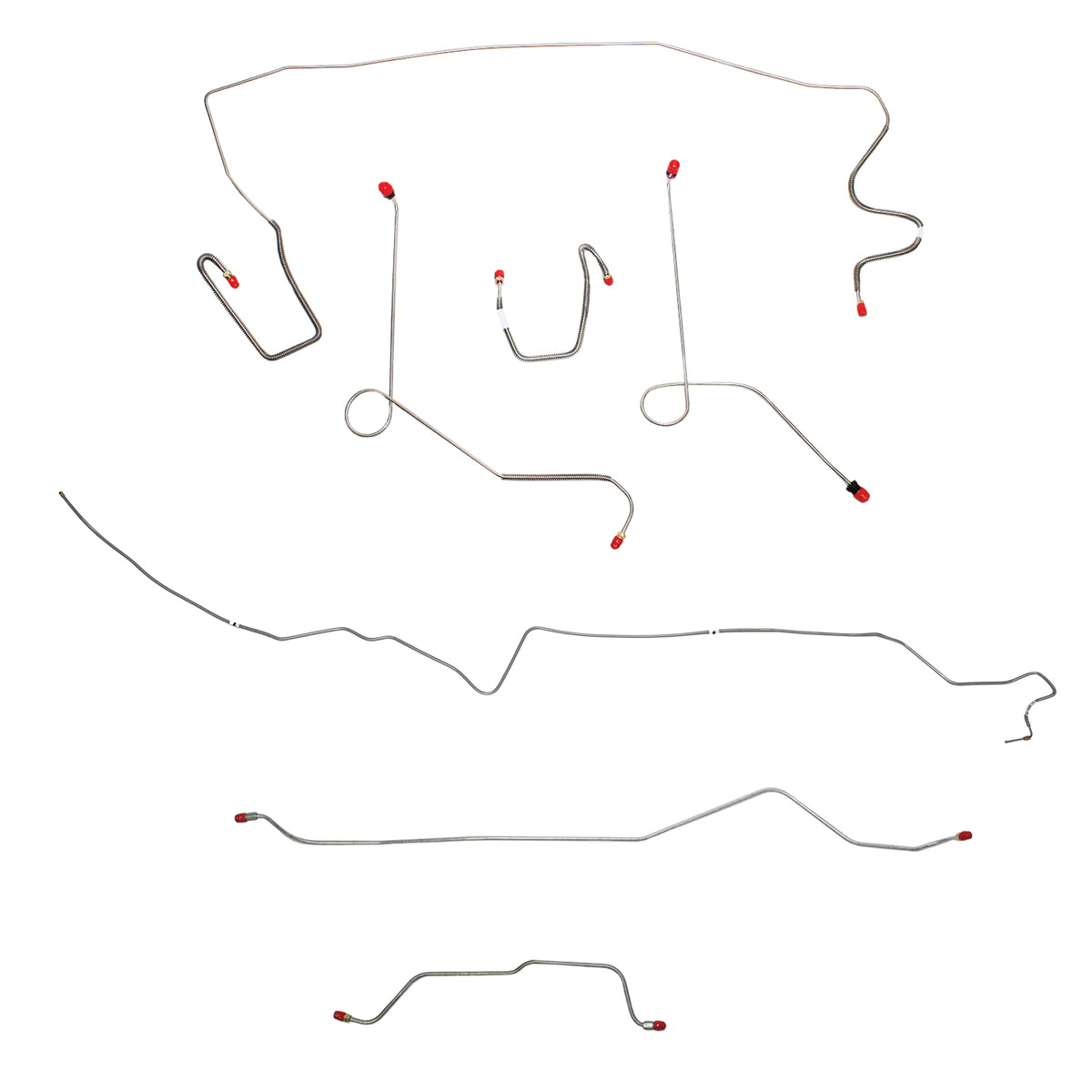 1968-69 MOPAR A-body w/ Power Drum, 7-1/4'' or 8-1/4'' Axle; Complete Brake Line Kit; Steel - SSTubes