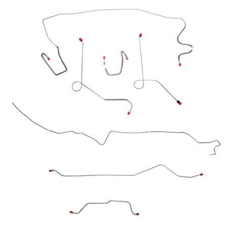 1968-69 MOPAR A-body w/ Power Drum, 7-1/4'' or 8-1/4'' Axle; Complete Brake Line Kit; Steel - SSTubes