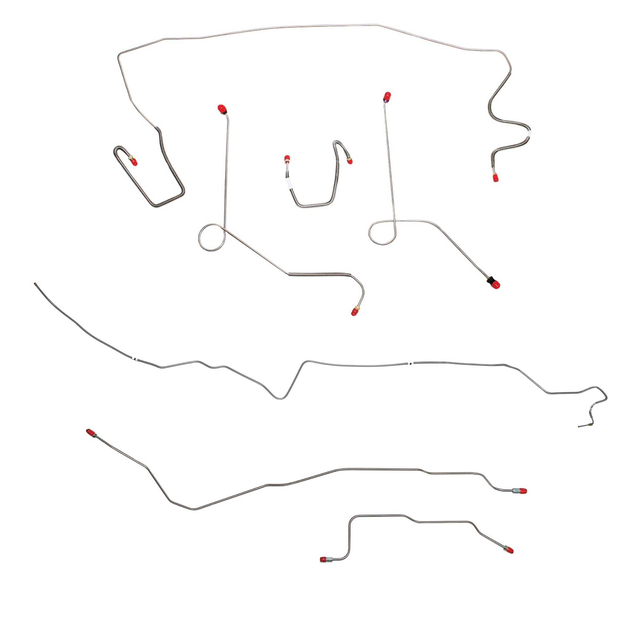 1968-69 MOPAR A-body w/ Power Drum, Dana Axle; Complete Brake Line Kit; Stainless - SSTubes