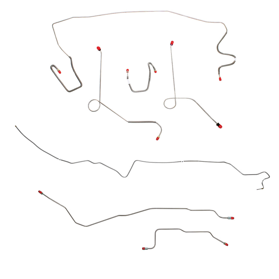 1968-69 MOPAR A-body w/ Power Drum, Dana Axle; Complete Brake Line Kit; Stainless - SSTubes