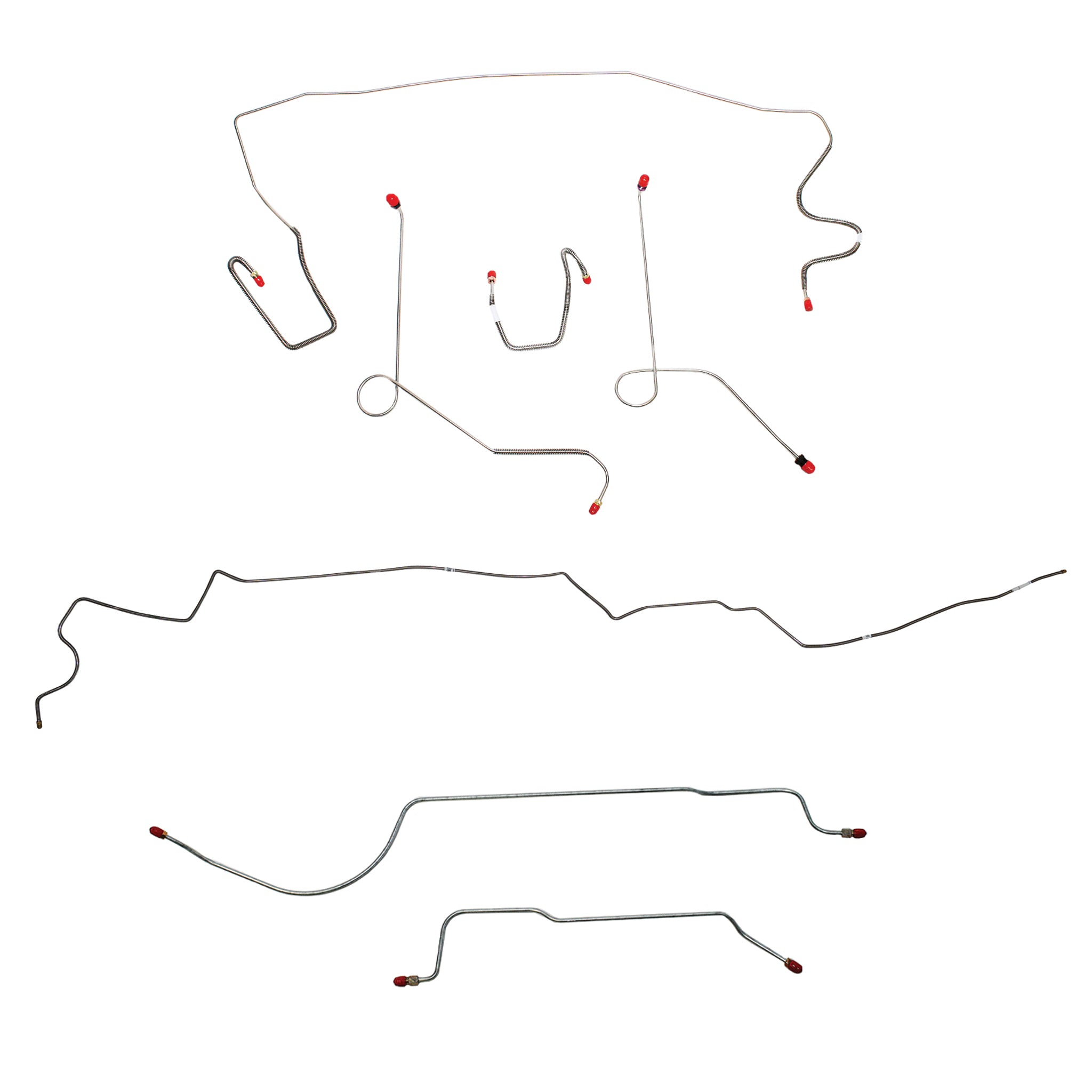 1968-69 MOPAR A-body w/ Power Drum, 8-3/4'' Axle, 108'' Wheel Base; Complete Brake Line Kit; Steel - SSTubes