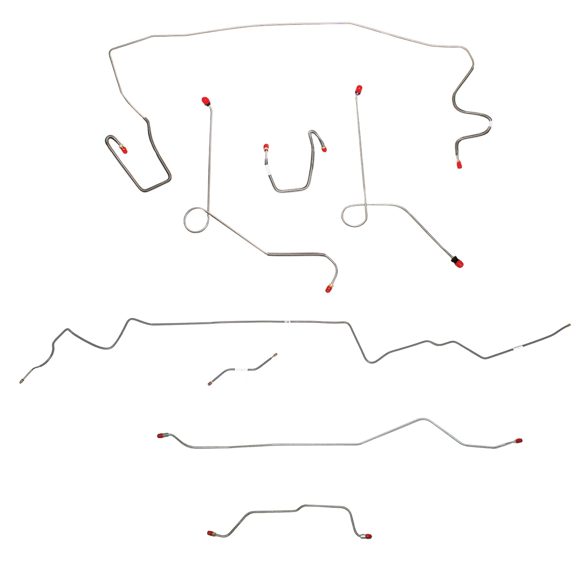 1968-69 MOPAR A-body w/ Power Disc, 7-1/4'' or 8-1/4'' Axle; Complete Brake Line Kit; Steel - SSTubes