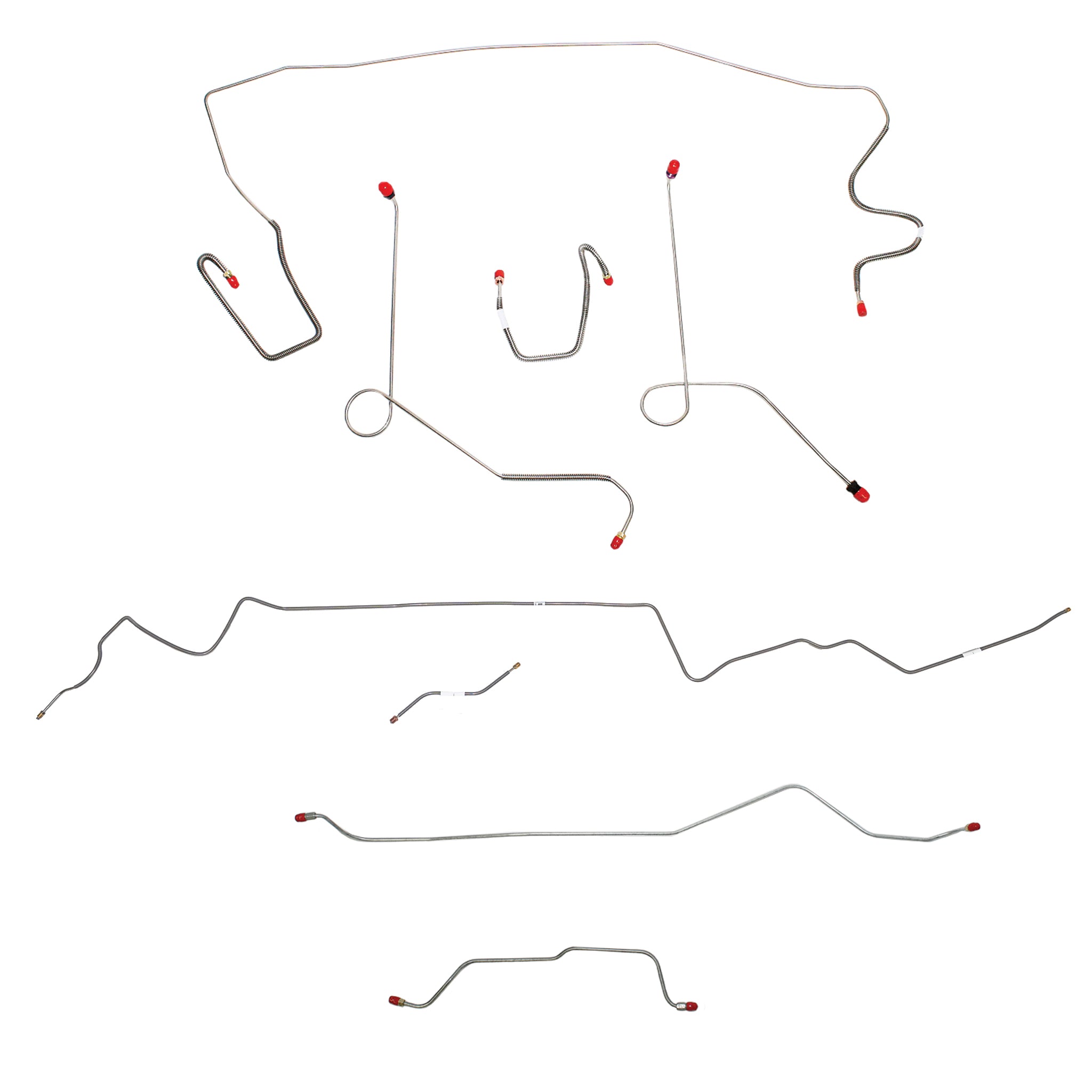 1968-69 MOPAR A-body w/ Power Disc, 7-1/4'' or 8-1/4'' Axle; Complete Brake Line Kit; Steel - SSTubes