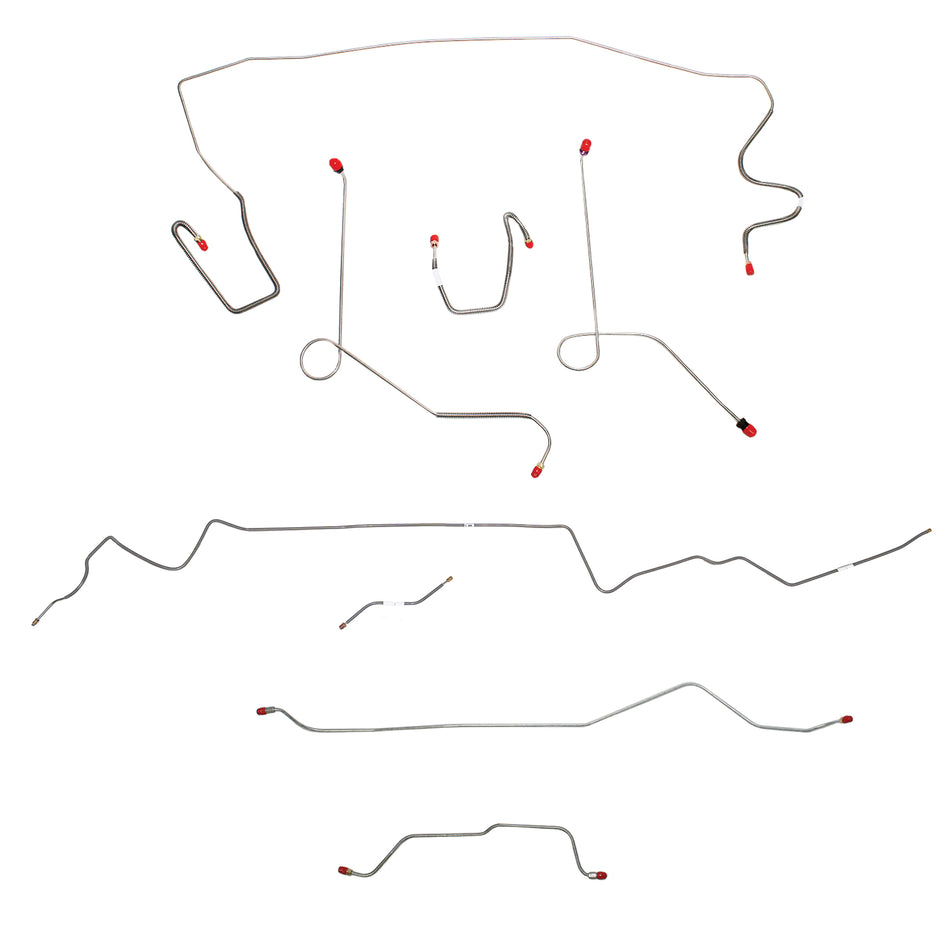 1968-69 MOPAR A-body w/ Power Disc, 7-1/4'' or 8-1/4'' Axle; Complete Brake Line Kit; Steel - SSTubes