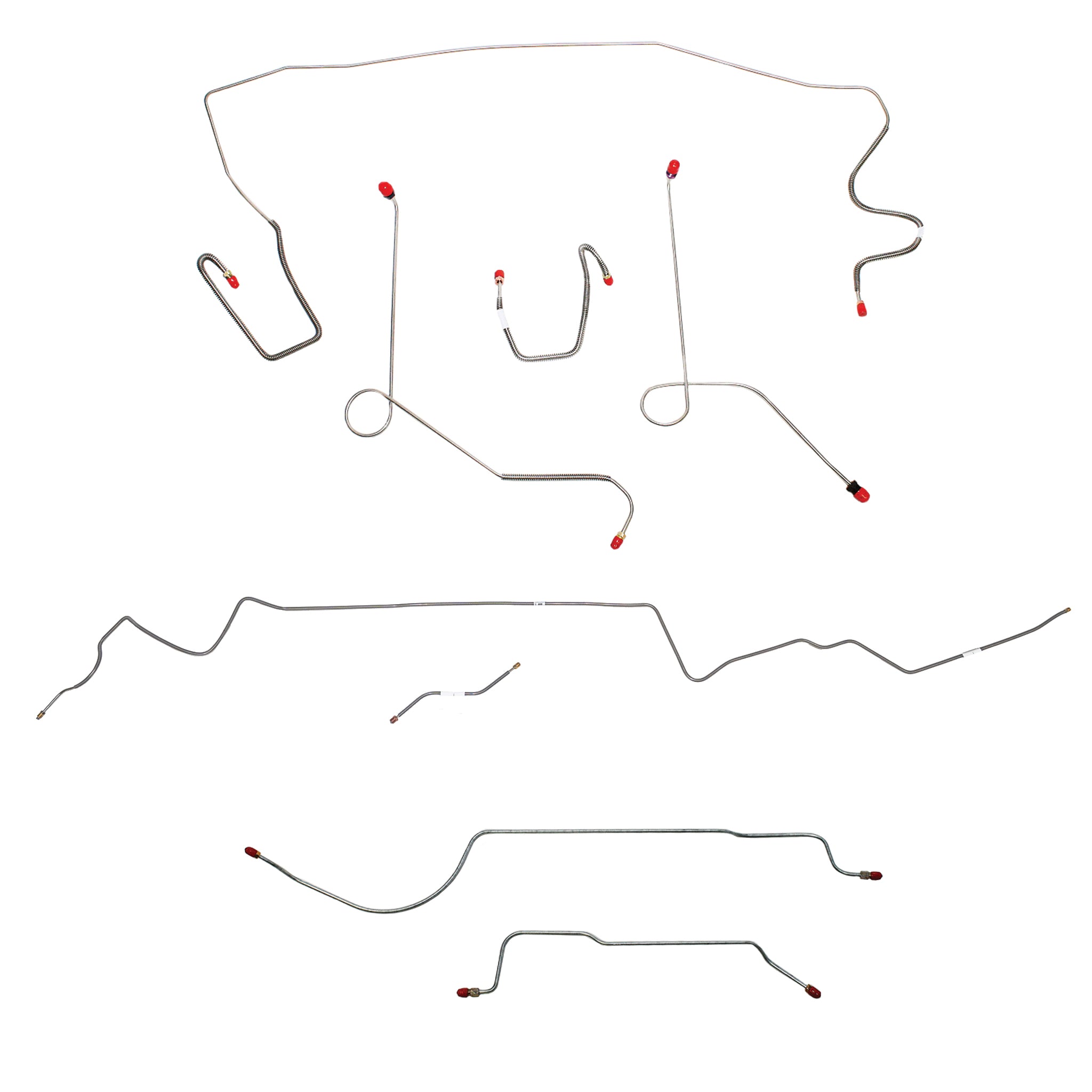 1968-69 MOPAR A-body w/ Power Disc, 8-3/4'' Axle; Complete Brake Line Kit; Steel - SSTubes