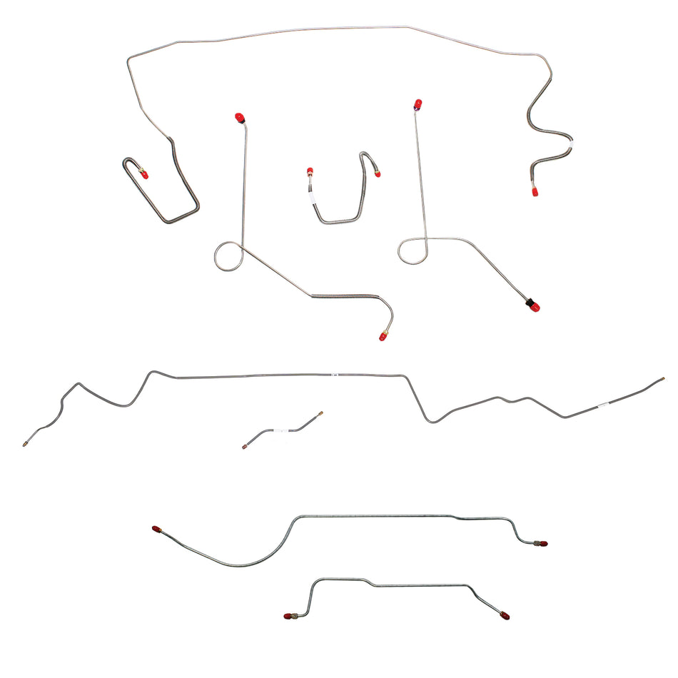 1968-69 MOPAR A-body w/ Power Disc, 8-3/4'' Axle; Complete Brake Line Kit; Stainless - SSTubes