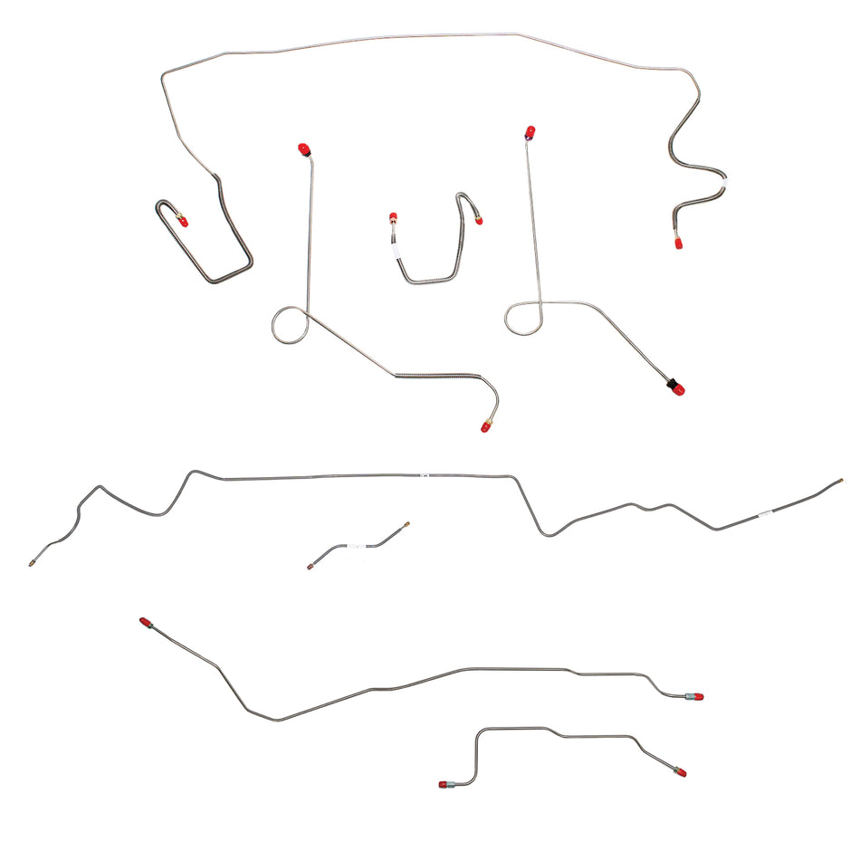 1968-69 MOPAR A-body w/ Power Disc, Dana Axle; Complete Brake Line Kit; Steel - SSTubes