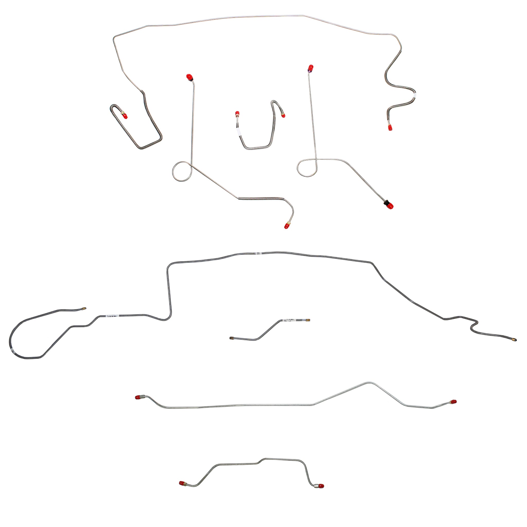 1968-69 MOPAR A-body w/ Power Disc, 7-1/4'' or 8-1/4'' Axle, 108'' Wheel Base; Complete Brake Line Kit; Steel - SSTubes