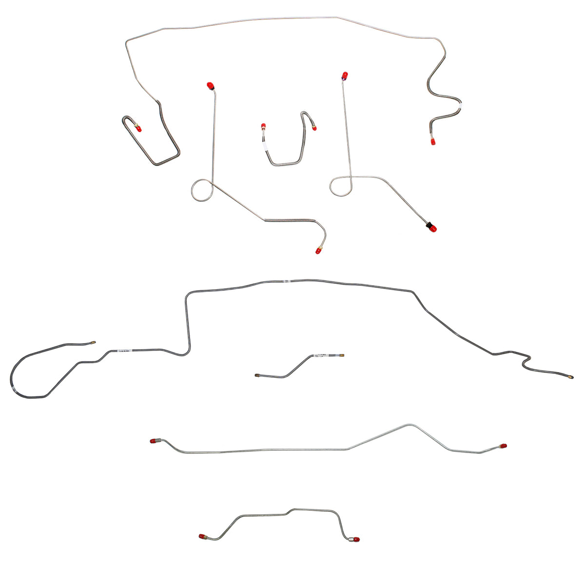 1968-69 MOPAR A-body w/ Power Disc, 7-1/4'' or 8-1/4'' Axle, 108'' Wheel Base; Complete Brake Line Kit; Stainless - SSTubes