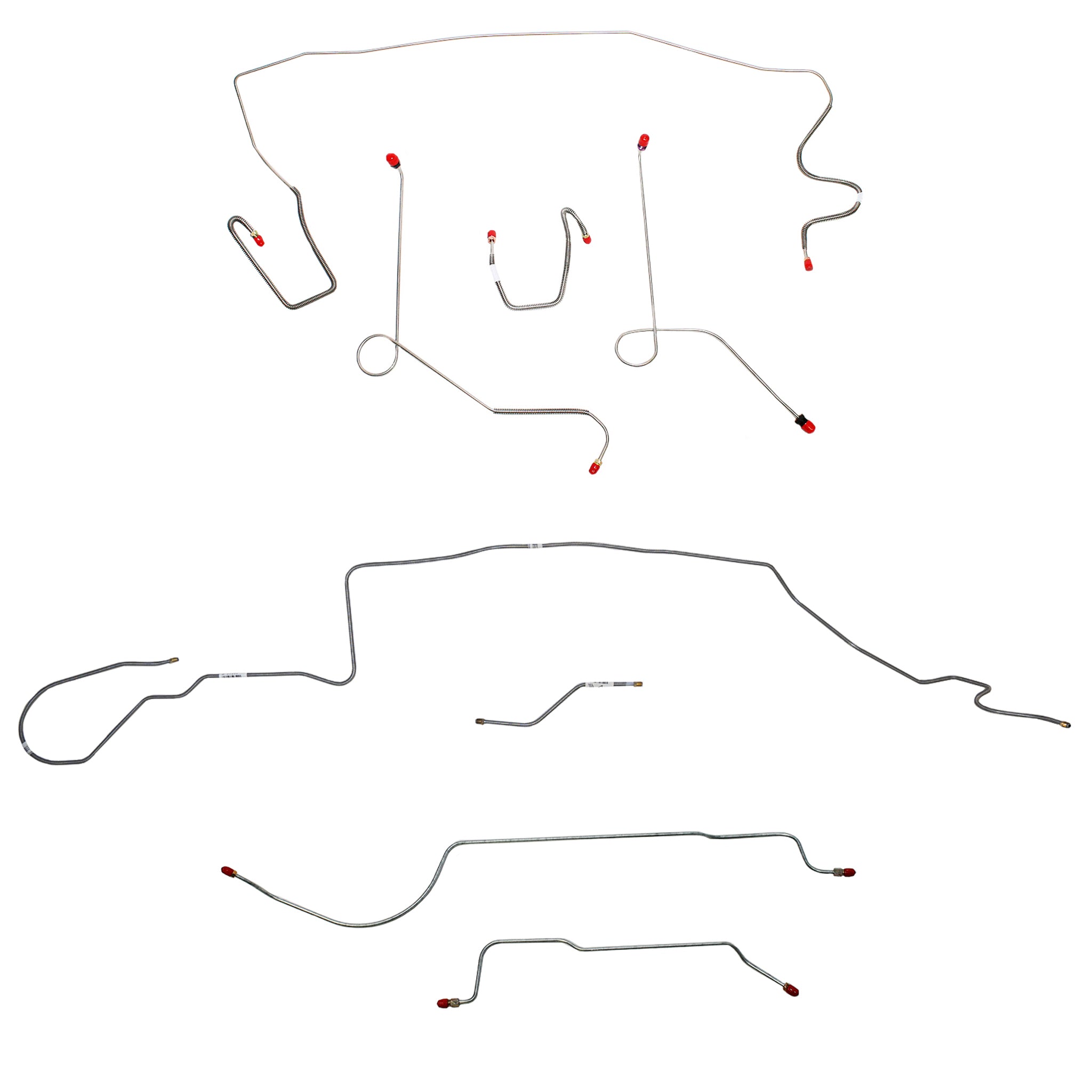 1968-69 MOPAR A-body w/ Power Disc, 8-3/4'' Axle, 108'' Wheel Base; Complete Brake Line Kit; Steel - SSTubes