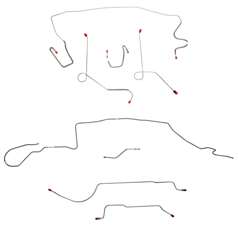 1968-69 MOPAR A-body w/ Power Disc, 8-3/4'' Axle, 108'' Wheel Base; Complete Brake Line Kit; Steel - SSTubes