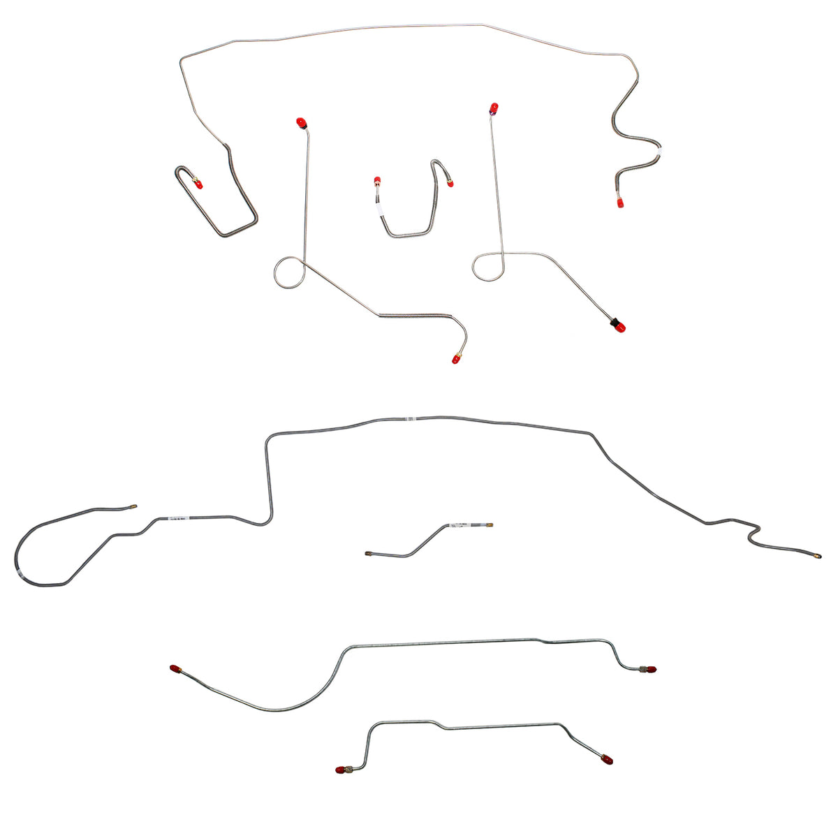 1968-69 MOPAR A-body w/ Power Disc, 8-3/4'' Axle, 108'' Wheel Base; Complete Brake Line Kit; Stainless - SSTubes