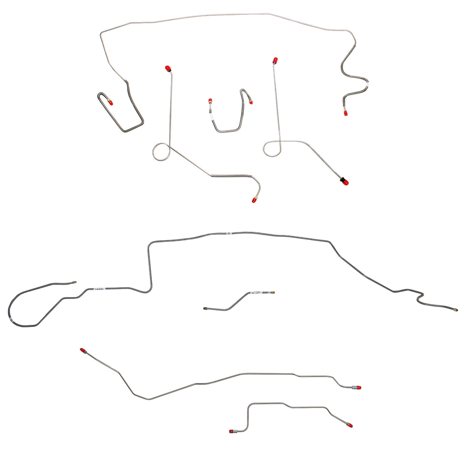 1968-69 MOPAR A-body w/ Power Disc, Dana Axle, 108'' Wheel Base; Complete Brake Line Kit; Stainless - SSTubes