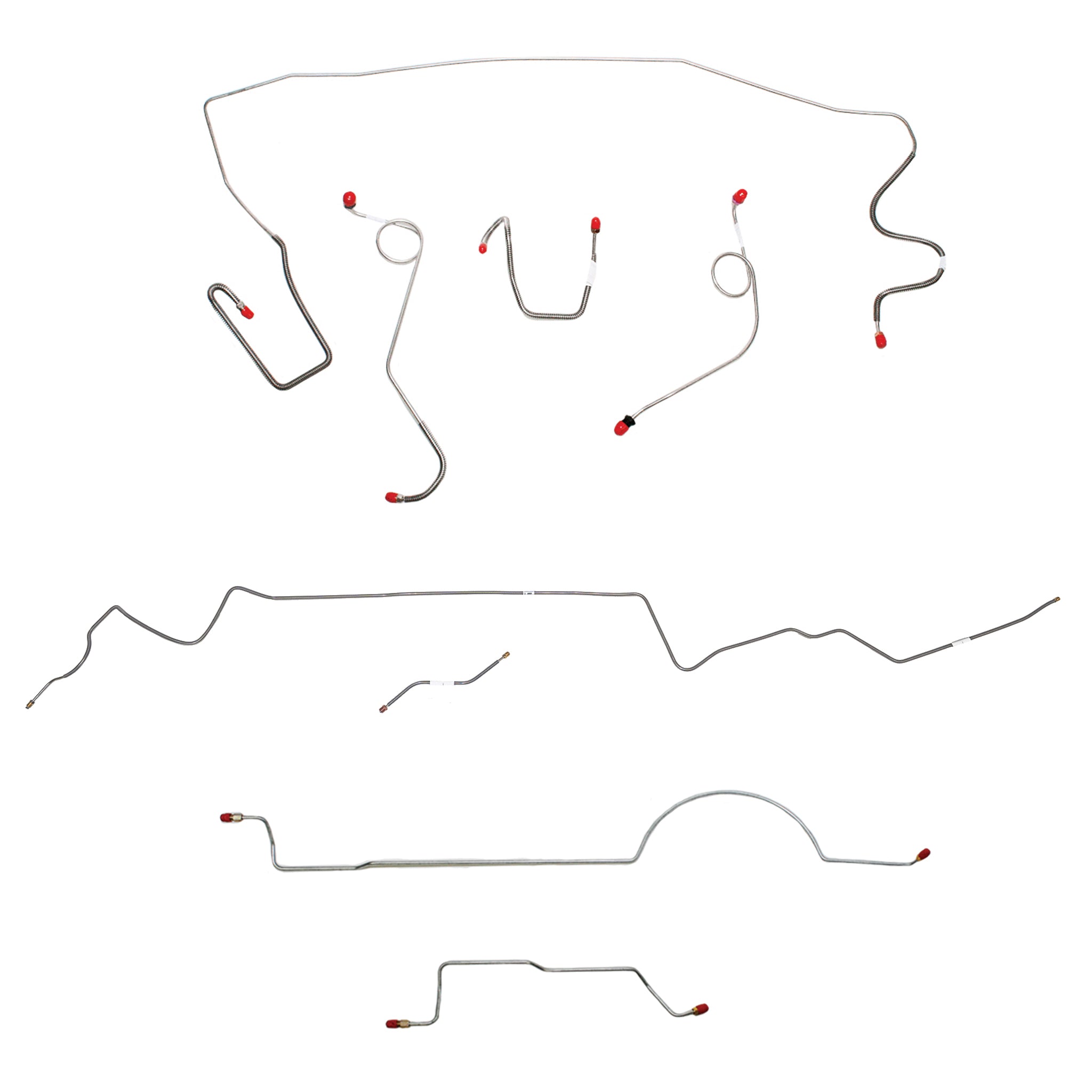 1970 MOPAR A-body w/ Standard Disc, 8-3/4'' Axle; Complete Brake Line Kit; Steel - SSTubes